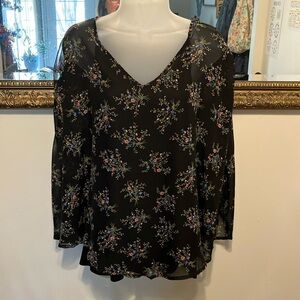 Floral Black Women's Top